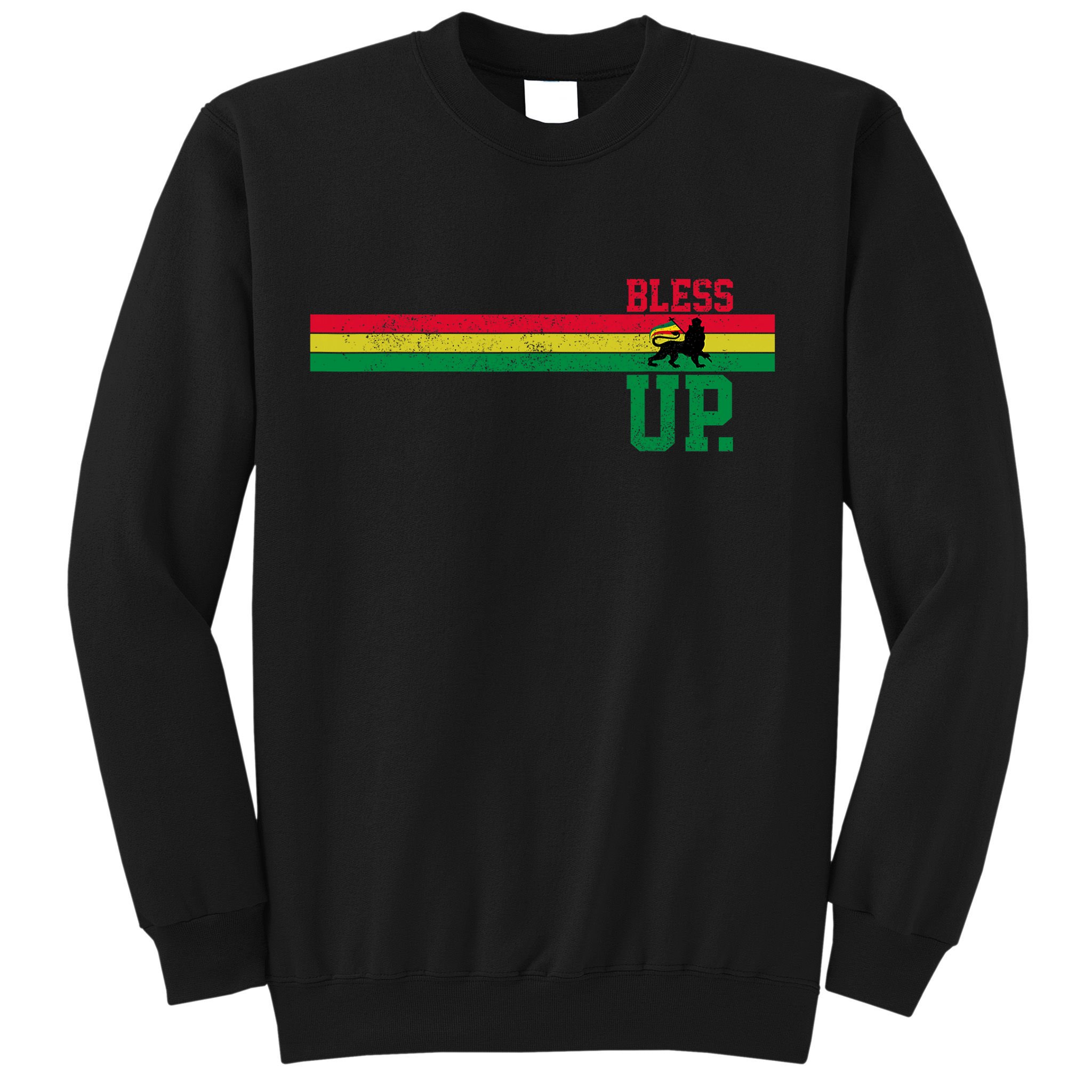 Reggae Music Rastafari Bless Up Lion Of Judah Rasta Gift Sweatshirt