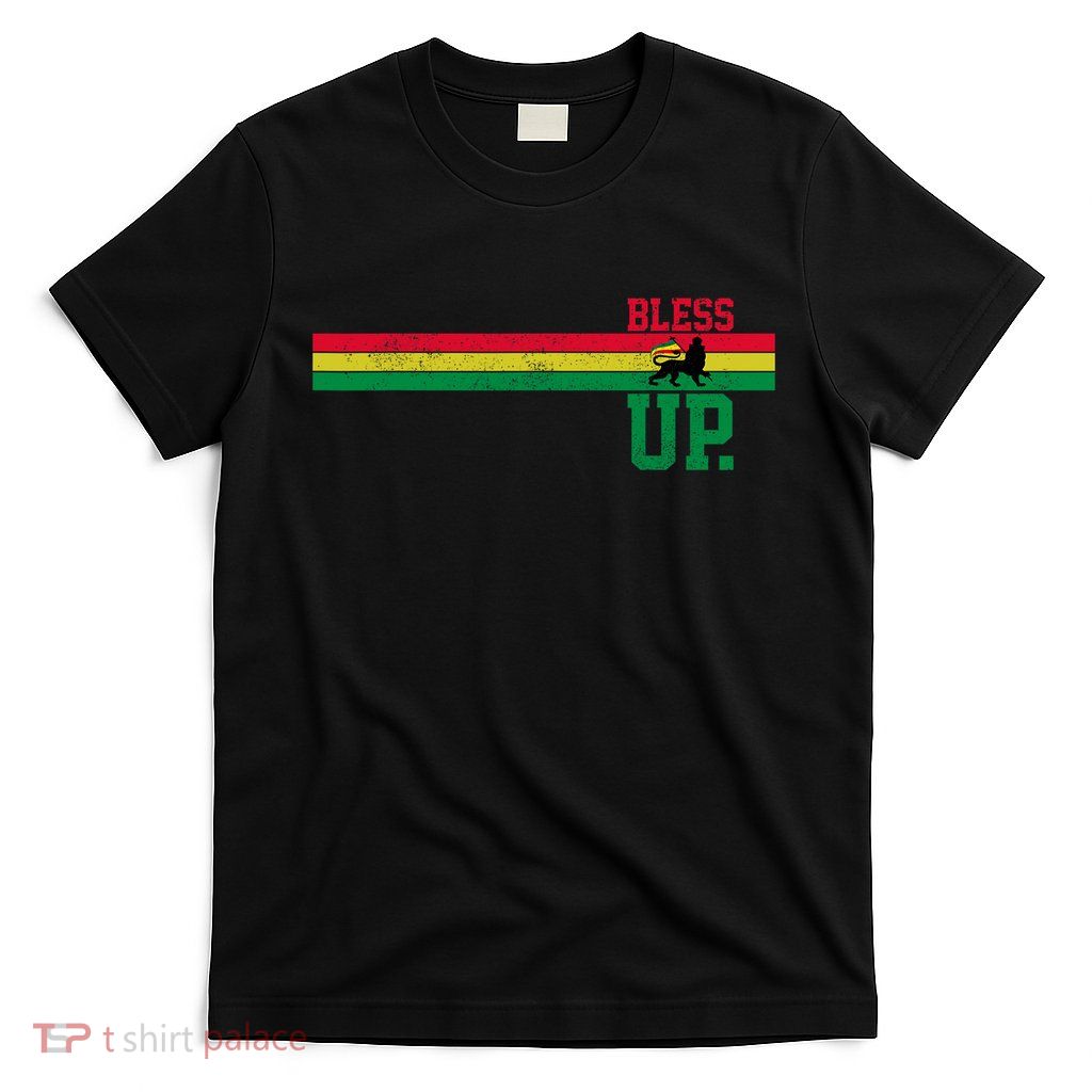 Reggae Music Rastafari Bless Up Lion Of Judah Rasta Gift T-Shirt