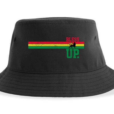 Reggae Music Rastafari Bless Up Lion Of Judah Rasta Gift Sustainable Bucket Hat