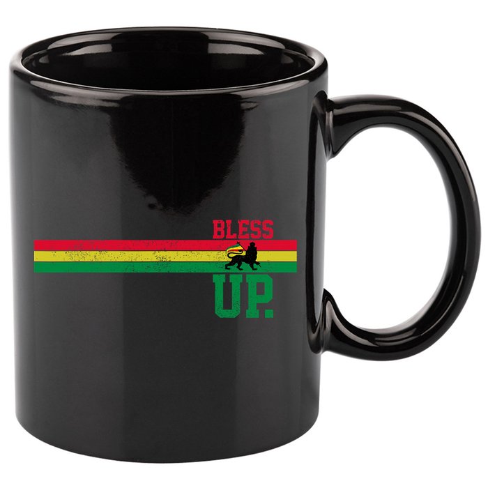 Reggae Music Rastafari Bless Up Lion Of Judah Rasta Gift 11oz C Handle Ceramic Mug
