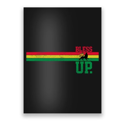 Reggae Music Rastafari Bless Up Lion Of Judah Rasta Gift Poster