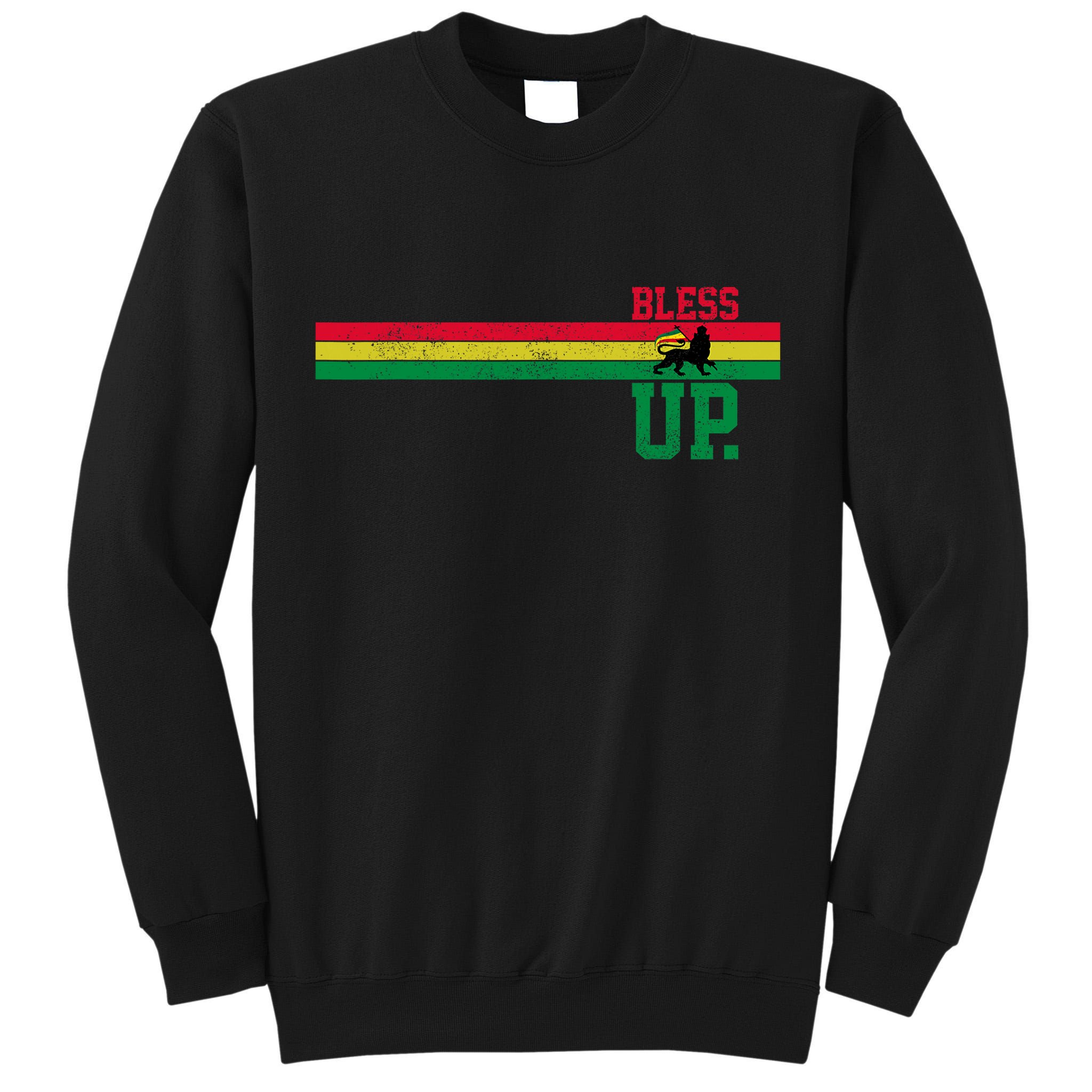 Reggae Music Rastafari Bless Up Lion Of Judah Rasta Gift Tall Sweatshirt