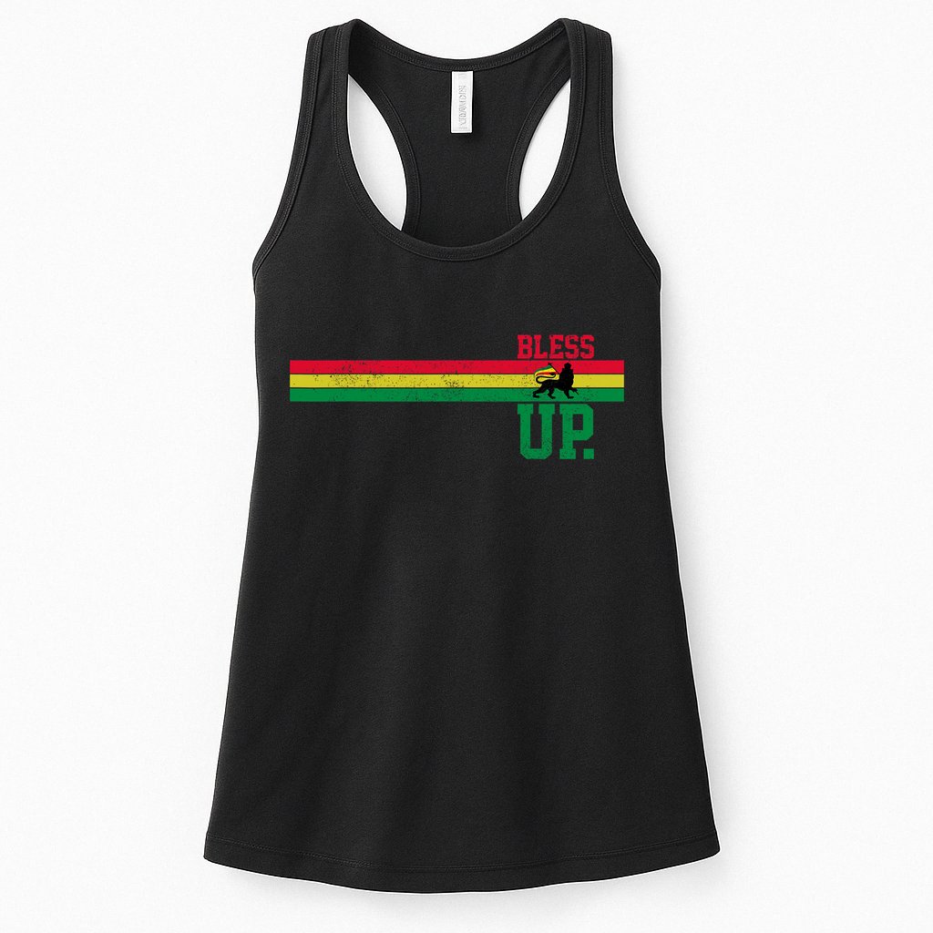 Reggae Music Rastafari Bless Up Lion Of Judah Rasta Gift Womens Tank Top