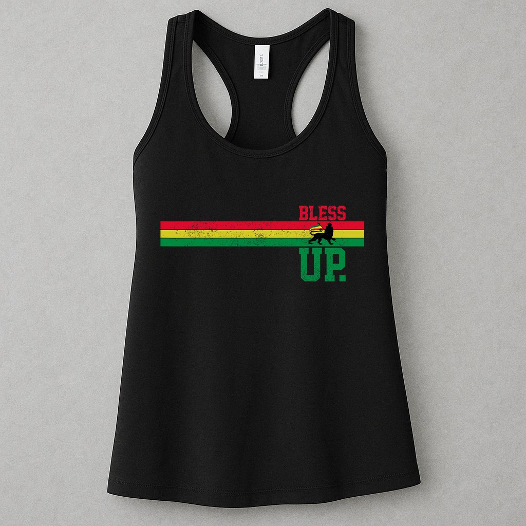 Reggae Music Rastafari Bless Up Lion Of Judah Rasta Gift Womens Tank Top