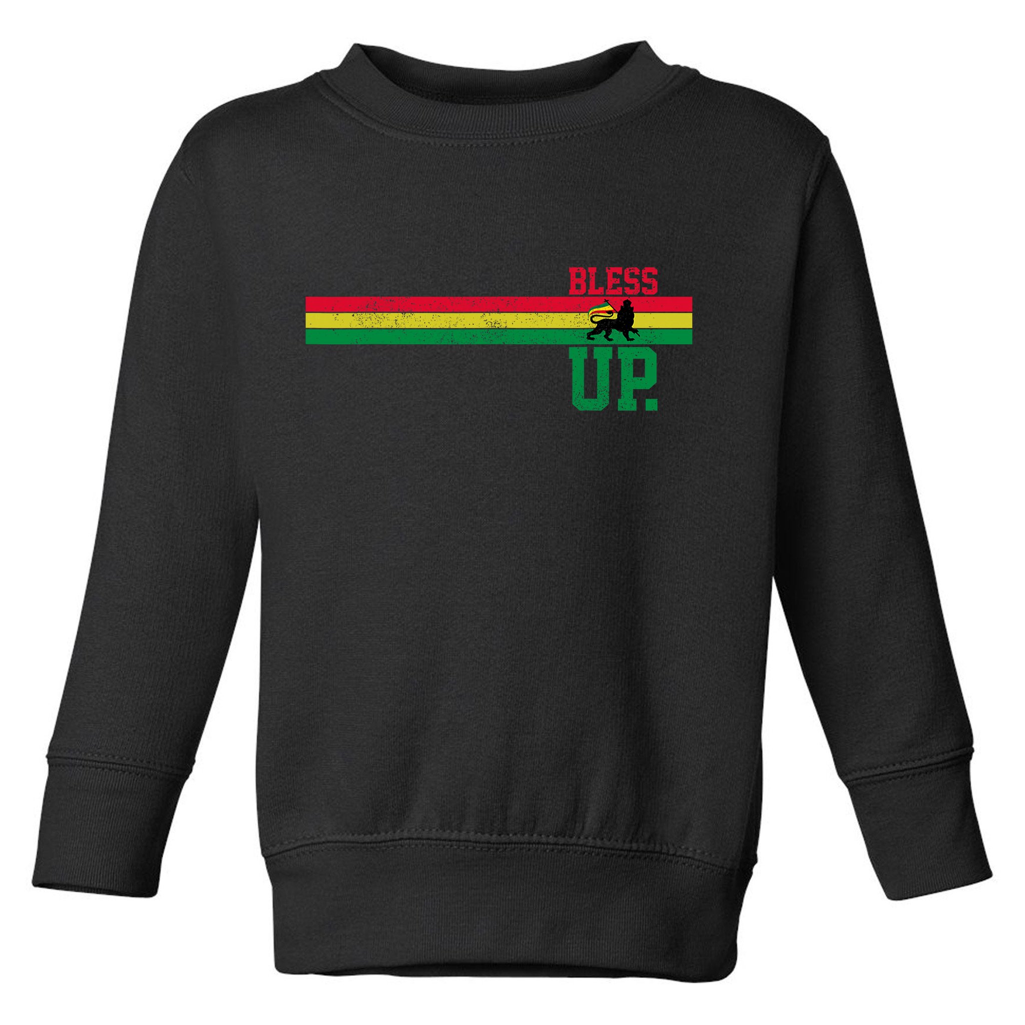 Reggae Music Rastafari Bless Up Lion Of Judah Rasta Gift Toddler Sweatshirt