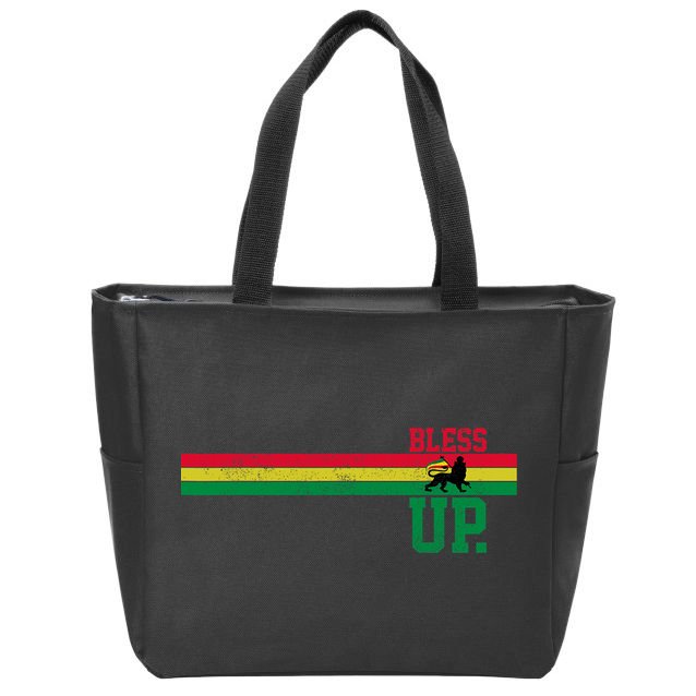 Reggae Music Rastafari Bless Up Lion Of Judah Rasta Gift Zip Tote Bag