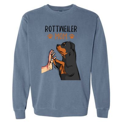 Rottweiler Mom Rottie Dog Mama Funny Mothers Day Garment-Dyed Sweatshirt