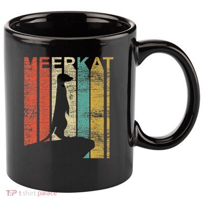Retro Meerkat 11oz C Handle Ceramic Mug