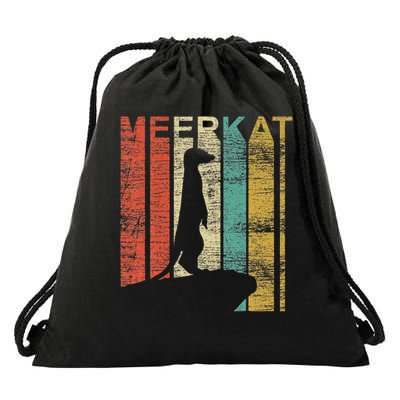 Retro Meerkat Drawstring Bag