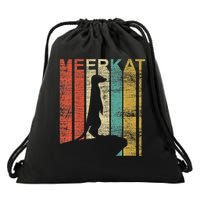 Retro Meerkat Drawstring Bag