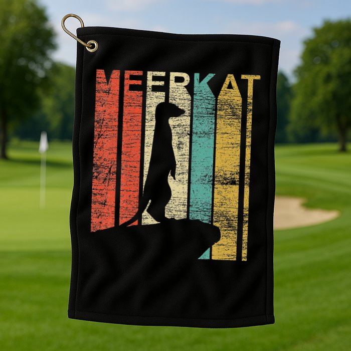 Retro Meerkat Golf Towel