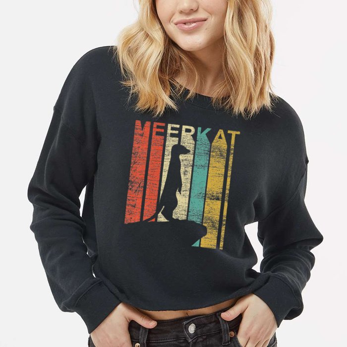Retro Meerkat Cropped Pullover Crew