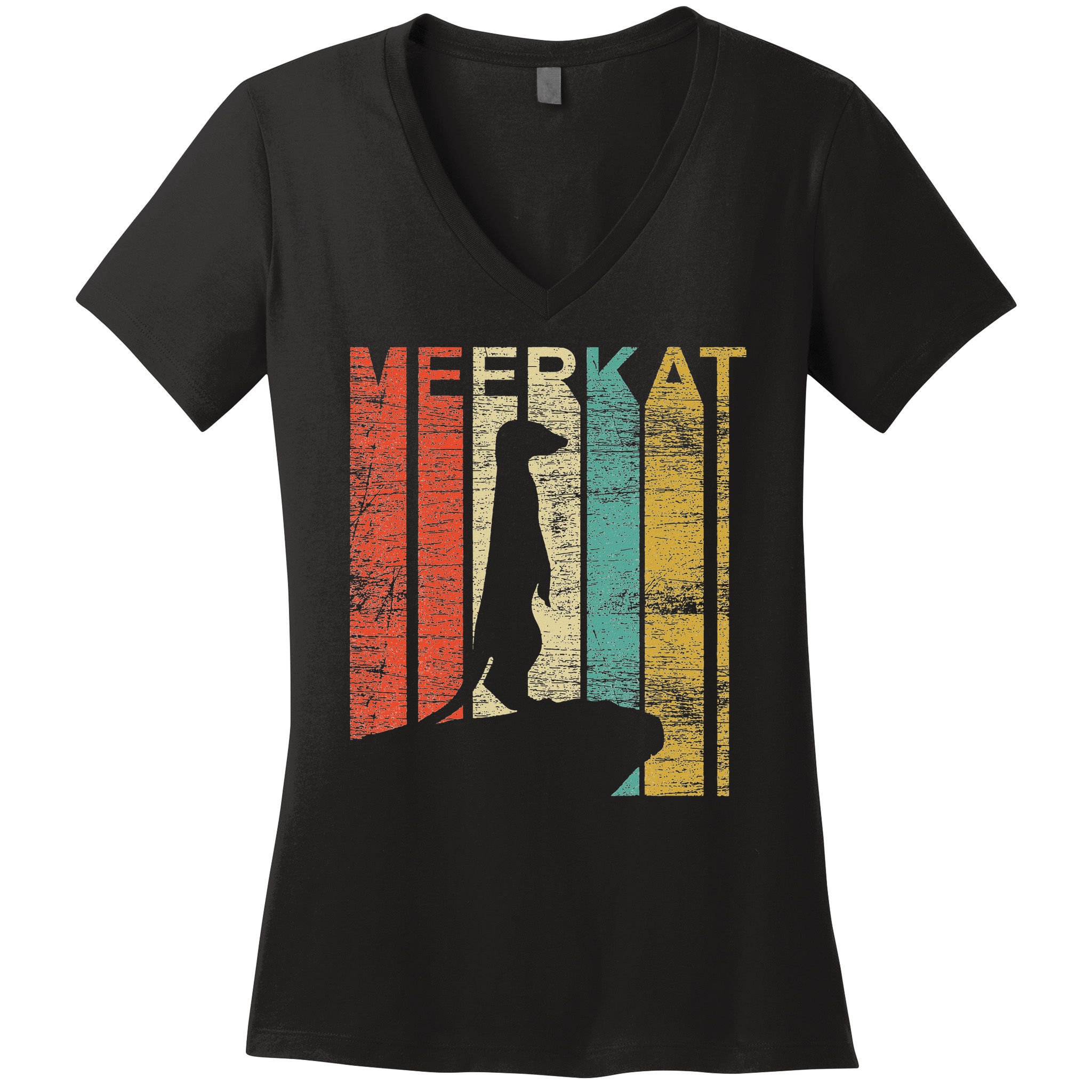 Retro Meerkat Women's V-Neck T-Shirt