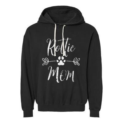 Rottie Mom Rottweiler Lover Owner Funny Dog Mom Garment-Dyed Fleece Hoodie