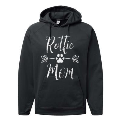 Rottie Mom Rottweiler Lover Owner Funny Dog Mom Performance Fleece Hoodie