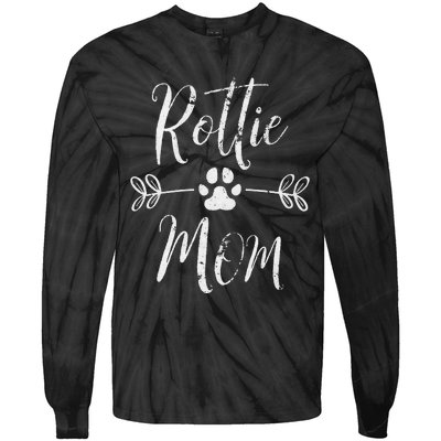 Rottie Mom Rottweiler Lover Owner Funny Dog Mom Tie-Dye Long Sleeve Shirt