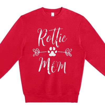 Rottie Mom Rottweiler Lover Owner Funny Dog Mom Premium Crewneck Sweatshirt