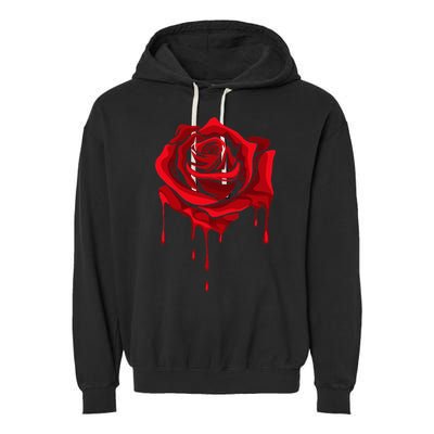 Red Melting Rose Garden Gardener Botanist Flowers Rose Garment-Dyed Fleece Hoodie