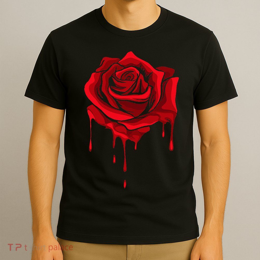Red Melting Rose Garden Gardener Botanist Flowers Rose T-Shirt