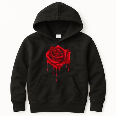 Red Melting Rose Garden Gardener Botanist Flowers Rose Kids Hoodie