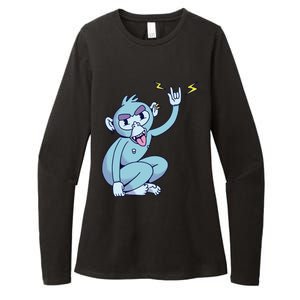 Rocker Monkey Womens CVC Long Sleeve Shirt