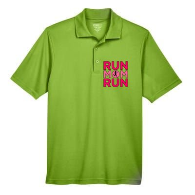 Run Mom Run Half Marathon Runner Running Lover Graphic Meaningful Gift Men's Origin Performance Pique Polo