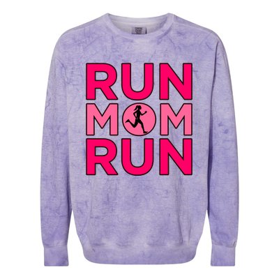 Run Mom Run Half Marathon Runner Running Lover Graphic Meaningful Gift Colorblast Crewneck Sweatshirt