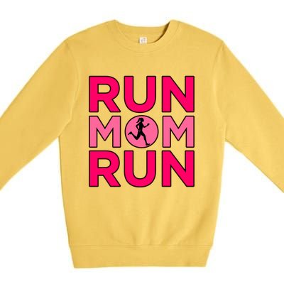 Run Mom Run Half Marathon Runner Running Lover Graphic Meaningful Gift Premium Crewneck Sweatshirt