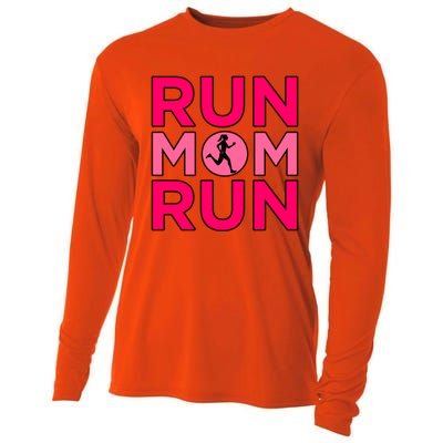 Run Mom Run Half Marathon Runner Running Lover Graphic Meaningful Gift Cooling Performance Long Sleeve Crew