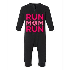 Run Mom Run Half Marathon Runner Running Lover Graphic Meaningful Gift Infant Fleece One Piece