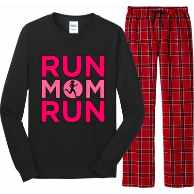 Run Mom Run Half Marathon Runner Running Lover Graphic Meaningful Gift Long Sleeve Pajama Set