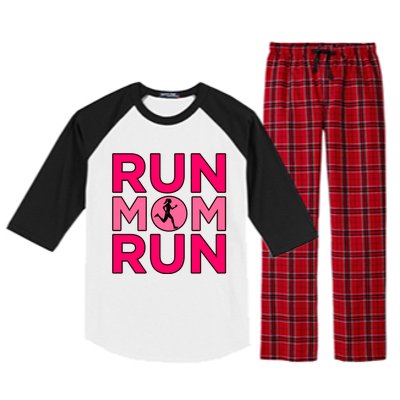 Run Mom Run Half Marathon Runner Running Lover Graphic Meaningful Gift Raglan Sleeve Pajama Set