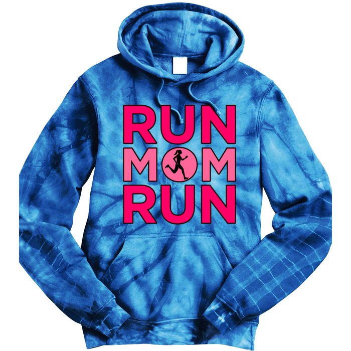 Run Mom Run Half Marathon Runner Running Lover Graphic Meaningful Gift Tie Dye Hoodie