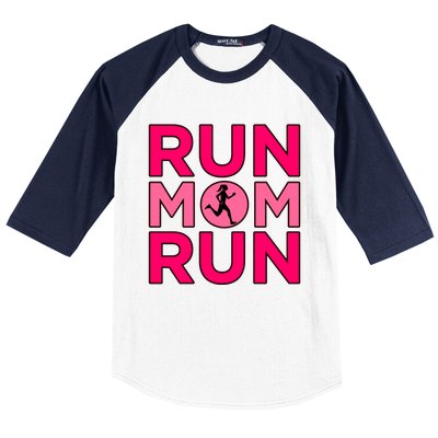 Run Mom Run Half Marathon Runner Running Lover Graphic Meaningful Gift Baseball Sleeve Shirt