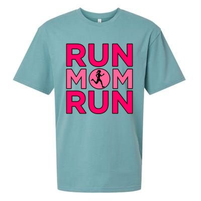 Run Mom Run Half Marathon Runner Running Lover Graphic Meaningful Gift Sueded Cloud Jersey T-Shirt