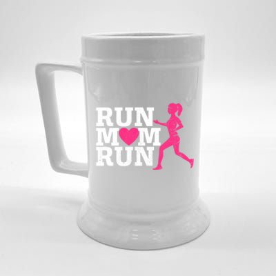 Run Mom Run Marathon Running Spectator Runner Mother's Day Gift Beer Stein