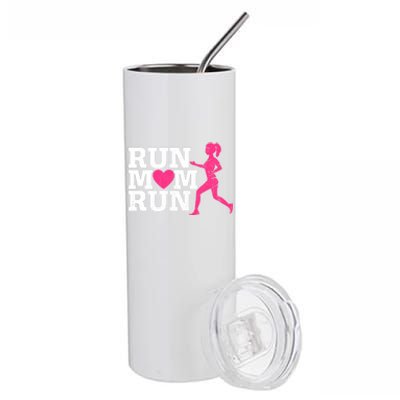 Run Mom Run Marathon Running Spectator Runner Mother's Day Gift Stainless Steel Tumbler