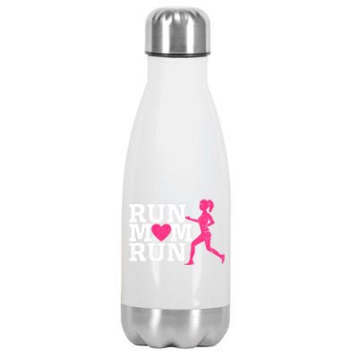 Run Mom Run Marathon Running Spectator Runner Mother's Day Gift Stainless Steel Insulated Water Bottle