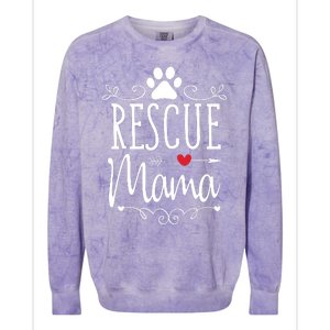 Rescue Mama Rescue Dog Lover Outfit Rescue Mom Gift Colorblast Crewneck Sweatshirt