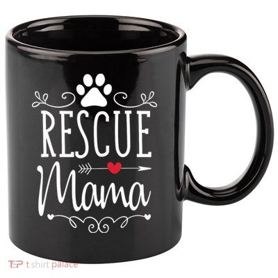 Rescue Mama Rescue Dog Lover Outfit Rescue Mom Gift 11oz C Handle Ceramic Mug