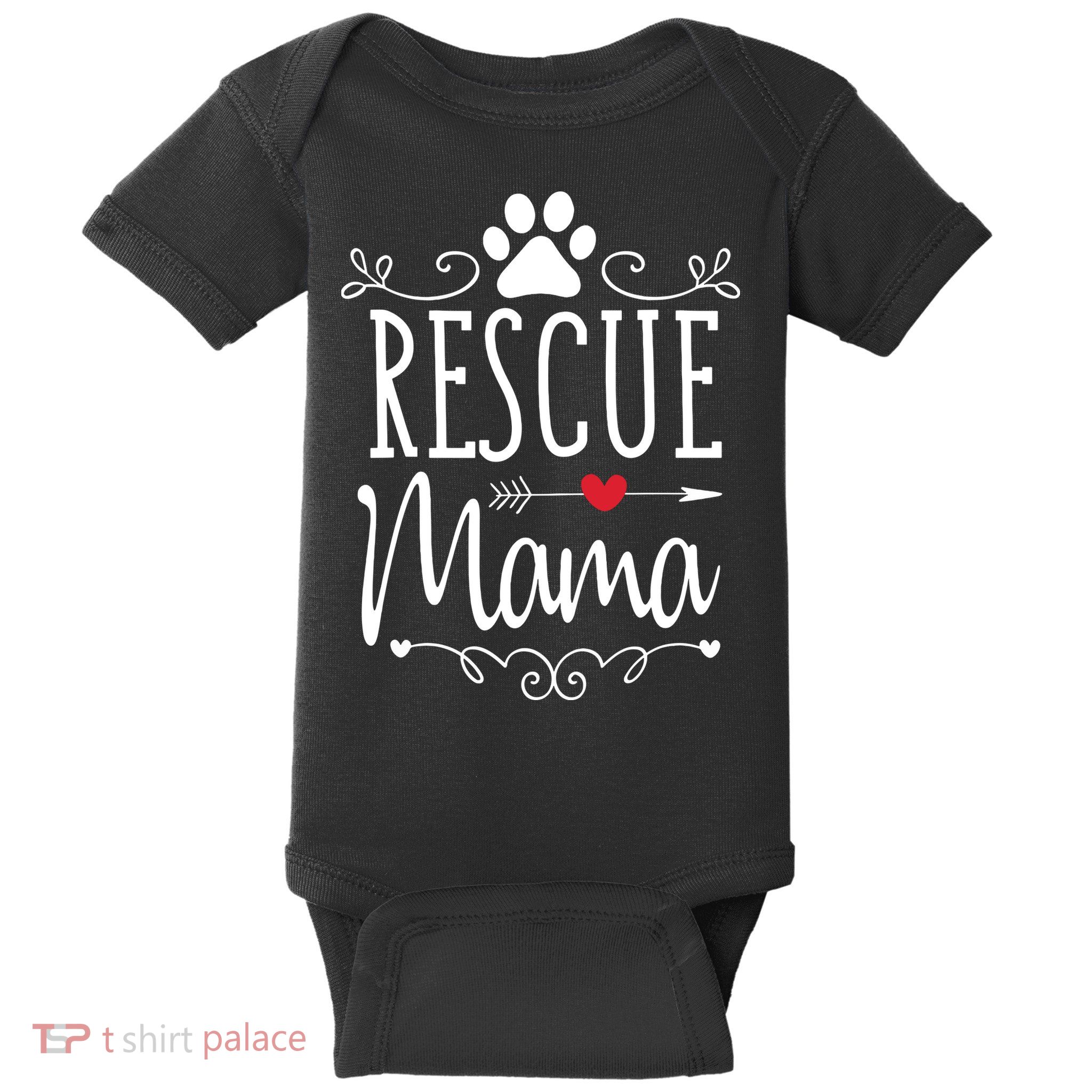 Rescue Mama Rescue Dog Lover Outfit Rescue Mom Gift Baby Bodysuit