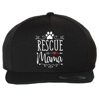 Rescue Mama Rescue Dog Lover Outfit Rescue Mom Gift Wool Snapback Cap