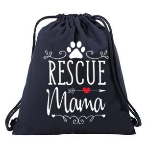 Rescue Mama Rescue Dog Lover Outfit Rescue Mom Gift Drawstring Bag