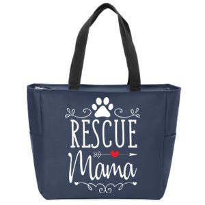 Rescue Mama Rescue Dog Lover Outfit Rescue Mom Gift Zip Tote Bag