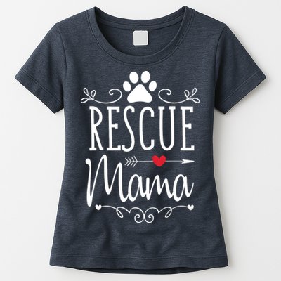 Rescue Mama Rescue Dog Lover Outfit Rescue Mom Gift Womens T-Shirt