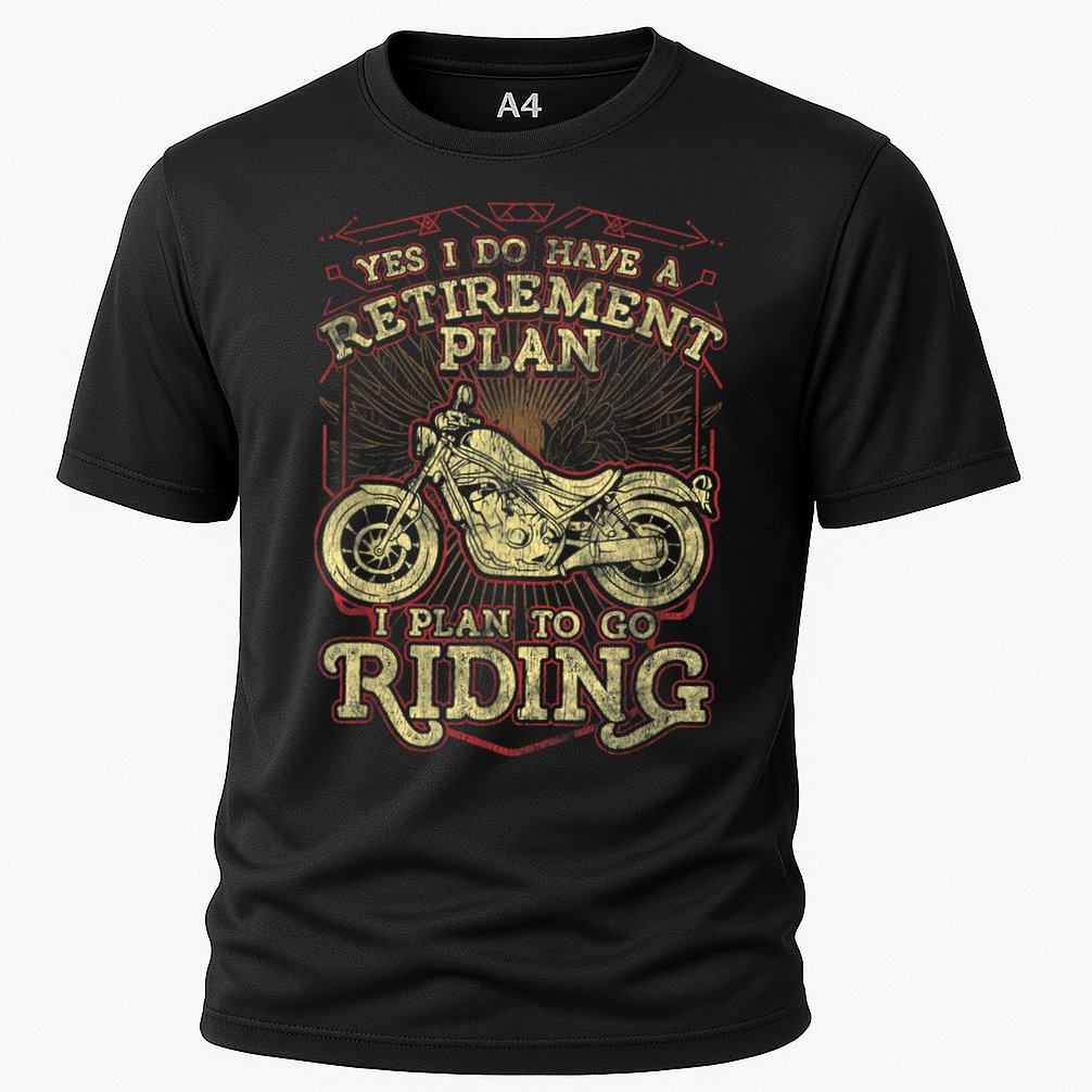 Retirement Motorcycle Riders Biker Cooling Performance Crew T-Shirt