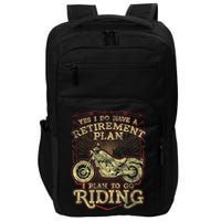 Retirement Motorcycle Riders Biker Impact Tech Backpack