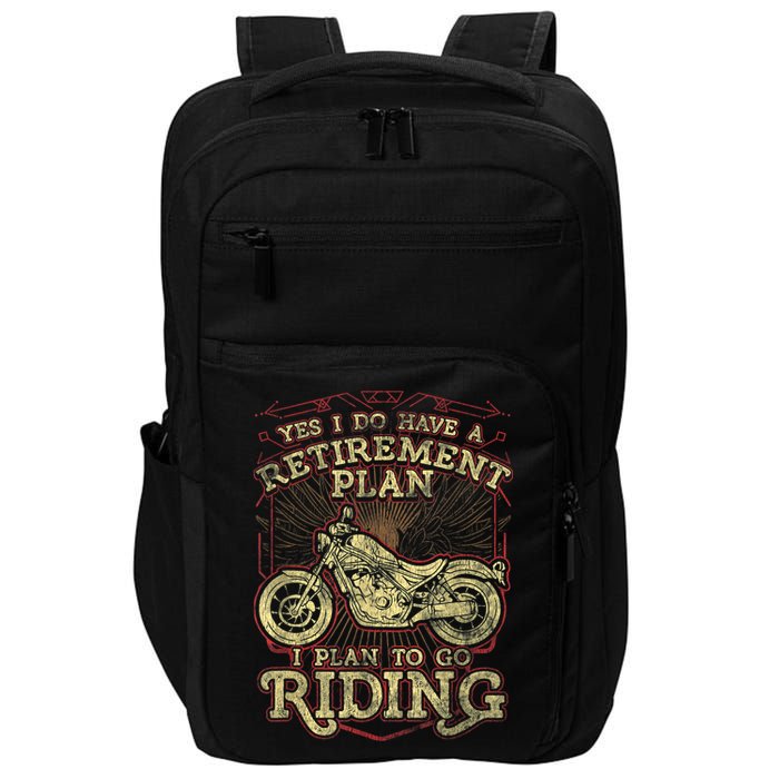 Retirement Motorcycle Riders Biker Impact Tech Backpack