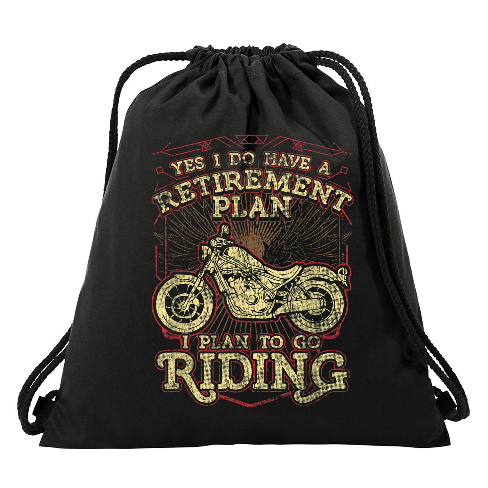 Retirement Motorcycle Riders Biker Drawstring Bag