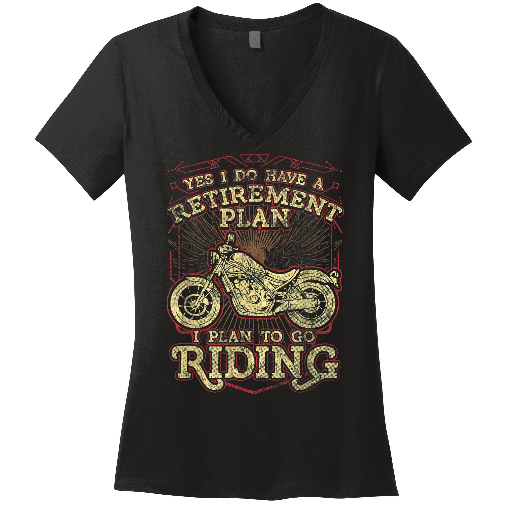 Retirement Motorcycle Riders Biker Women's V-Neck T-Shirt